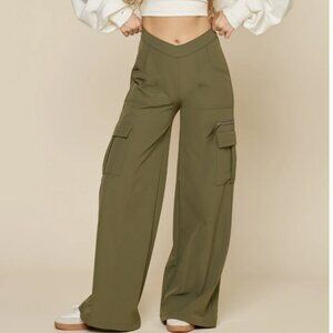 POPFLEX Y2K Cargo Pant - Dark Olive Size Small